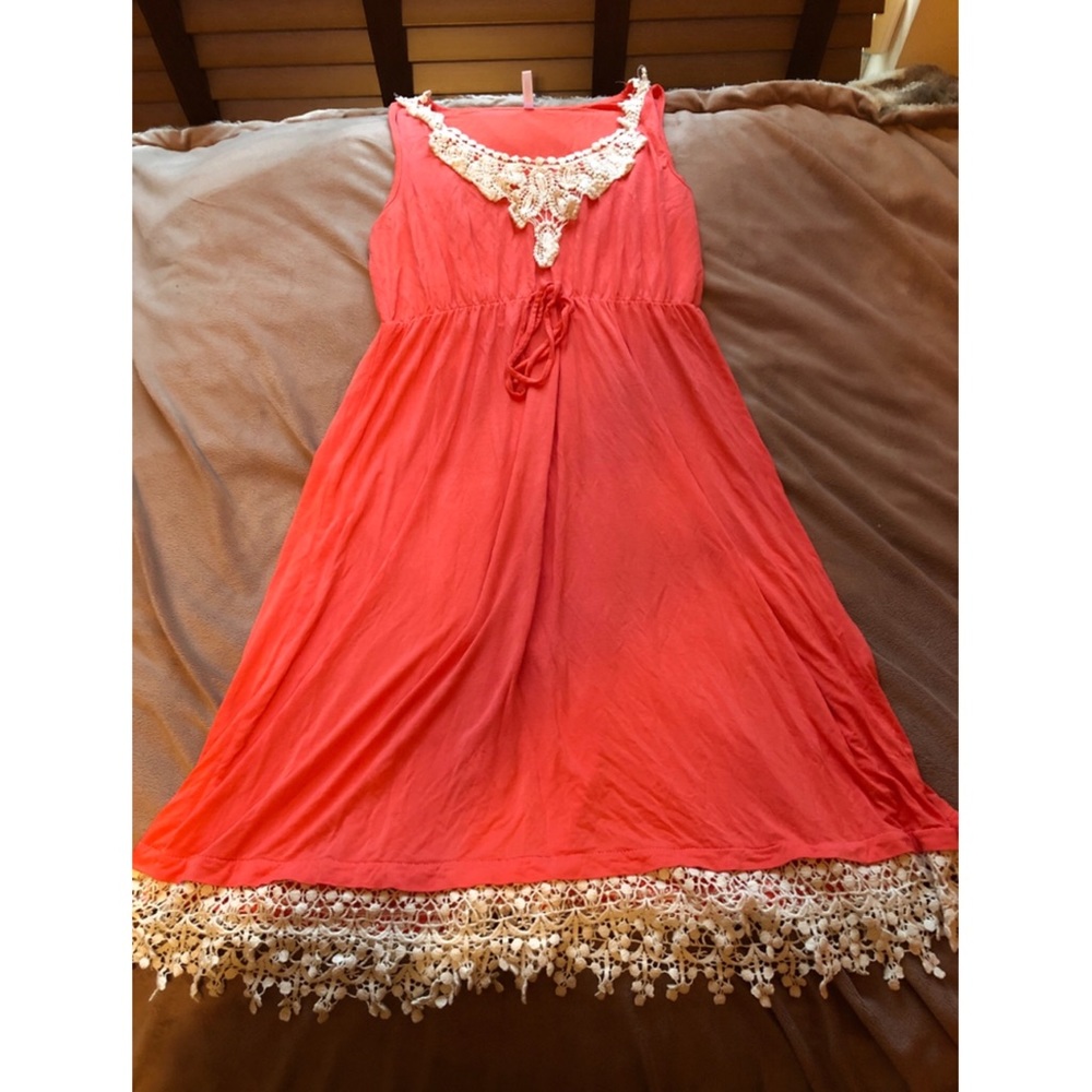 Soft/Stretchy Coral Frill Dress